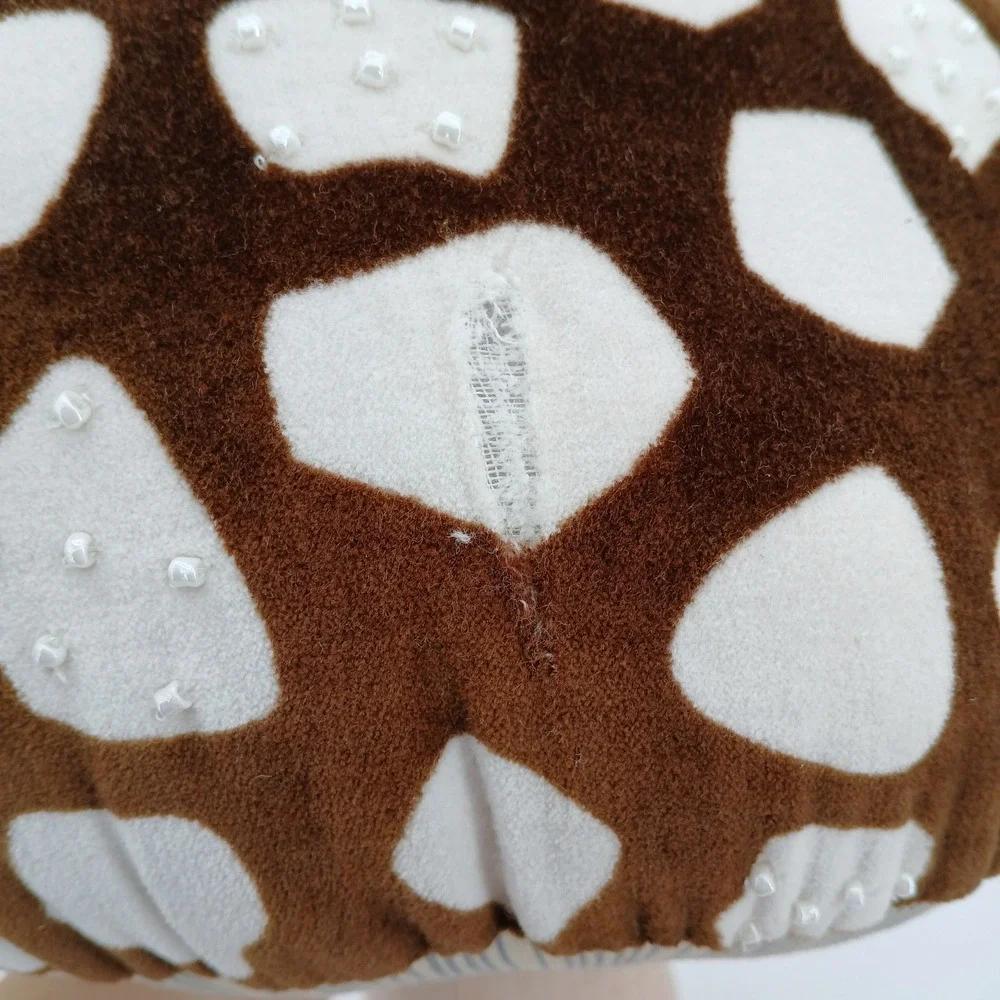 John Derian x Target Velvet Mushroom Pillow Plush Beaded 16
